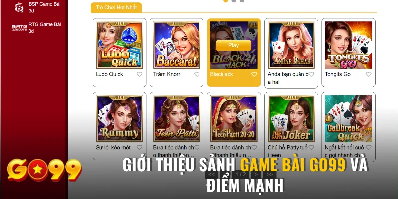 Giới thiệu sảnh game bài GO99 và điểm mạnh
