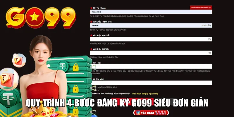 Quy trình 4 bước đăng ký GO99 siêu đơn giản